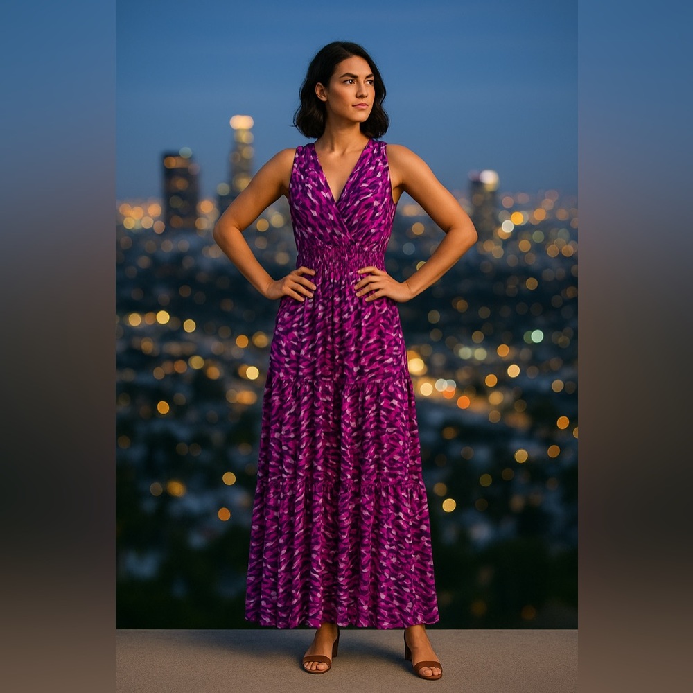 1711. Ramy Brook, Nya Pink Multicolor Print Dress, Size XXS